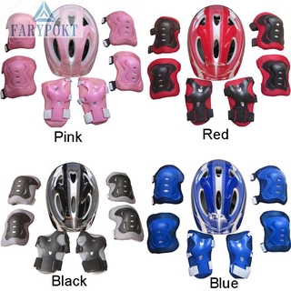 Set 7 Dụng Cụ Bảo Vệ Đầu Gối Và Cổ Tay Cho Bé Khi Đi Xe Đạp, Trượt Ván