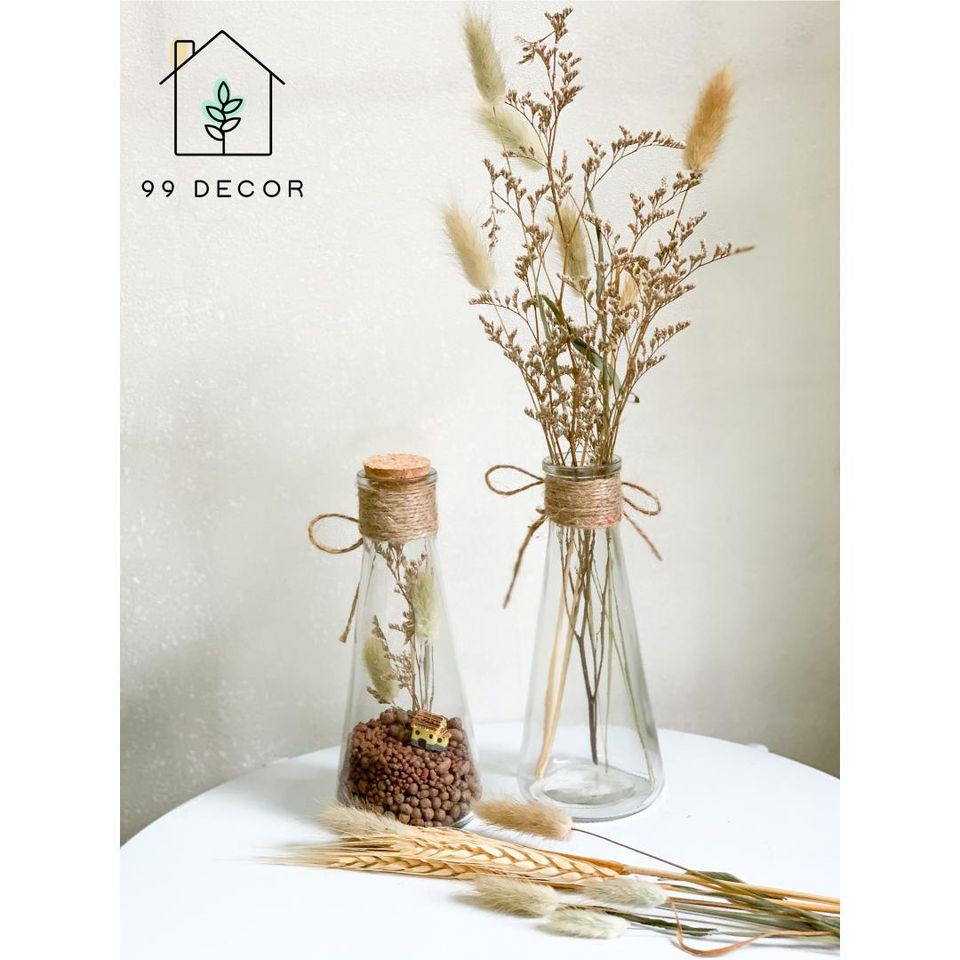 Lọ Hoa Thủy Tinh Tam Giác - Hình Nón | Đồ Nội Thất Trang Trí 99Decor