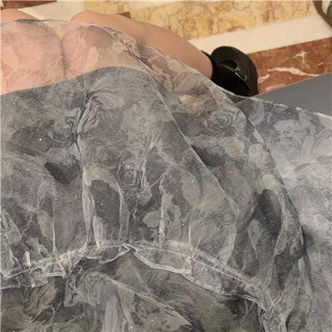 Váy babydoll tay phông First Dream POKEMENG Đầm Hai Dây Phồng Phối Chuỗi Xích Họa Tiết Galaxy Hoa Hồng Mùa Hè