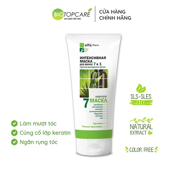 Dầu gội-xả Elfa Pharm 7in1 chống rụng tóc &amp; kích thích mọc tóc chiết xuất 7 loại thảo dược - BioTopcare Official