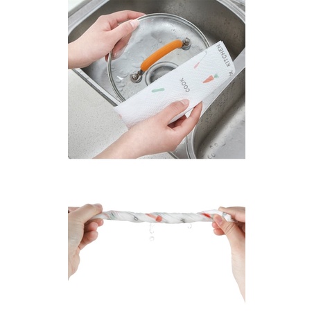 {LOẠI DÀY} Giấy Lau Đa Năng Vải Không Dệt Giặt Được Cuộn To 25cm