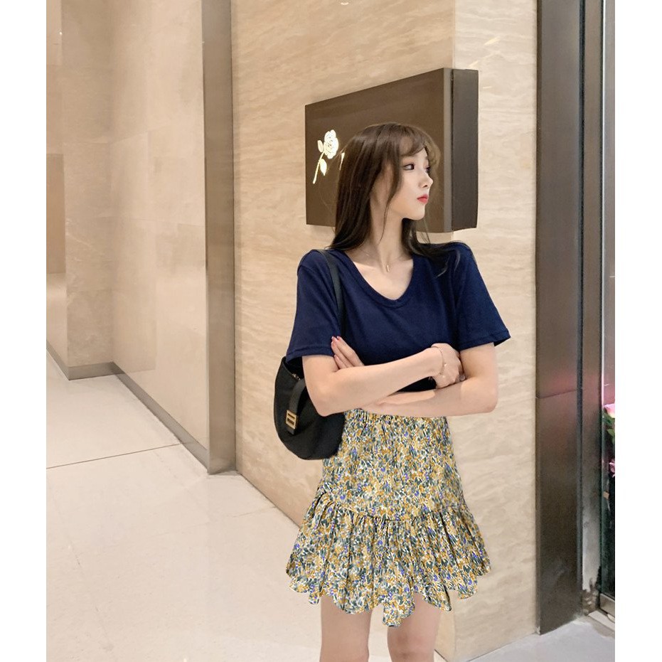 Chân Váy Hoa Nhí Vintage Hai Lớp. Chân Váy Ngắn Phong Cách Hàn Quốc Chất Vải Voan Nhật | BigBuy360 - bigbuy360.vn