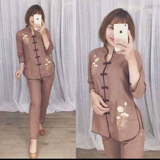 Áo Lam - mẫu Xẩm (đủ màu) thêu sen!