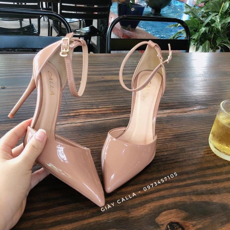 cao gót bít mũi quai hậu NUDE cao 7-9-11-12cm - giày Cao gót Calla Pr0