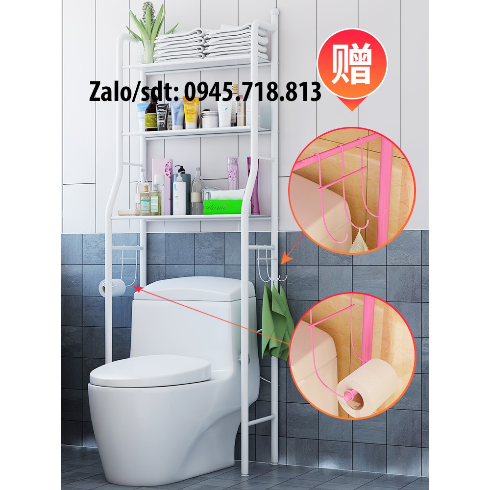 Kệ Toilet 1 2 3 Tầng Kệ Nhà Vệ Sinh Nhà Tắm Để Đồ Trên Bồn Cầu Màu Trắng