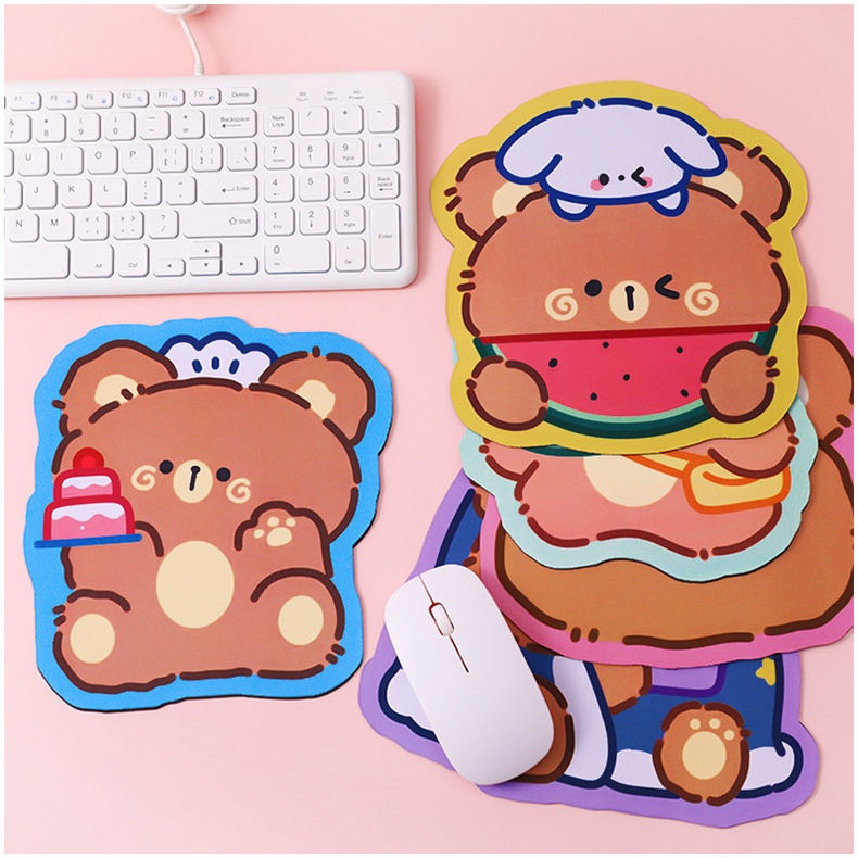 Miếng lót chuột, bàn di chuột, mouse pad hoạt hình gấu nhỏ cute dễ thương