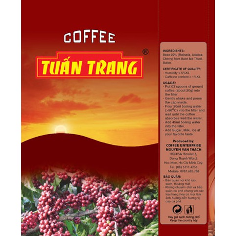 Cà phê bột rang xay Tuấn Trang gói 500gr | BigBuy360 - bigbuy360.vn