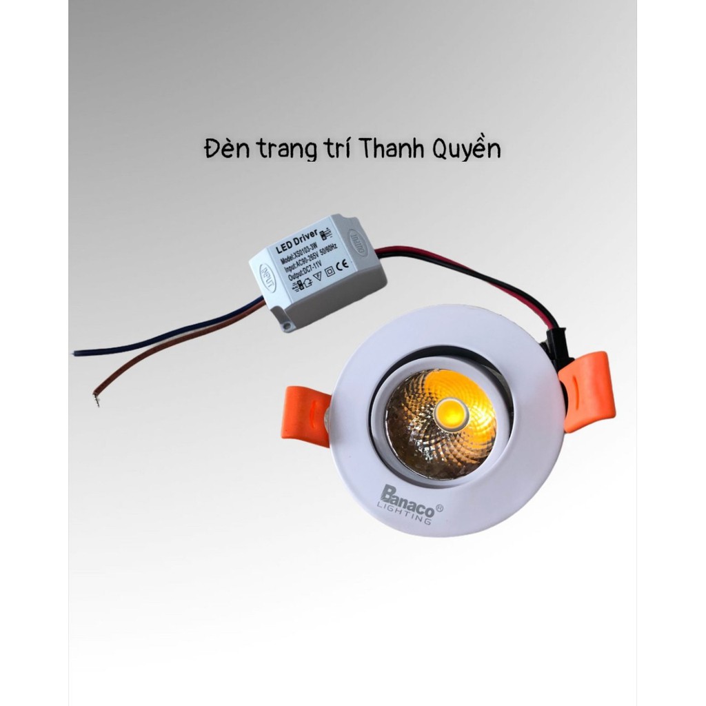 (ẢNH THẬT )ĐÈN LED COB 3w ÂM TỦ, ÂM TRẦN MINI PHI 40-50 mm, thiết kế nhỏ gọn, chắc chắn
