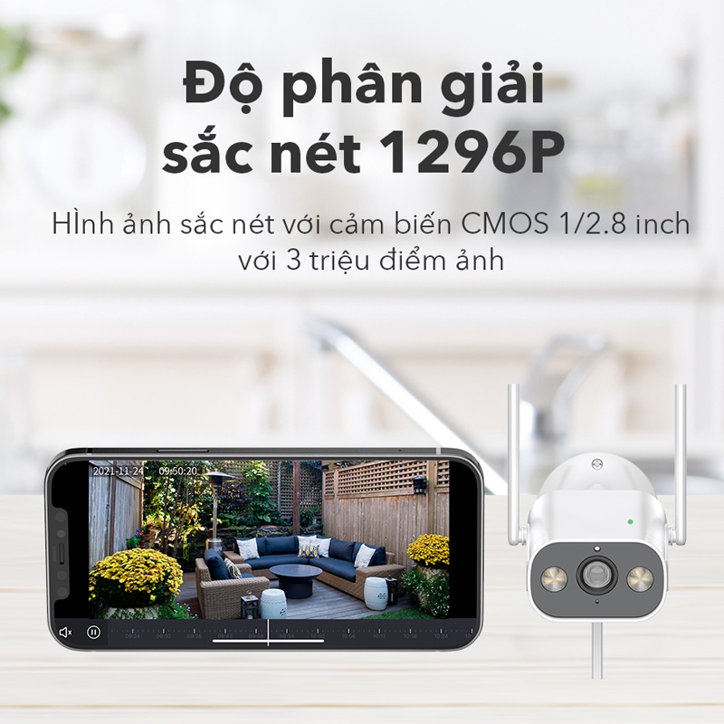 Camera ngoài trời ACOME APC31 có màu ban đêm, quay 1296P 3MP, chống nước IP66, đàm thoại 2 chiều, bảo hành 12 tháng