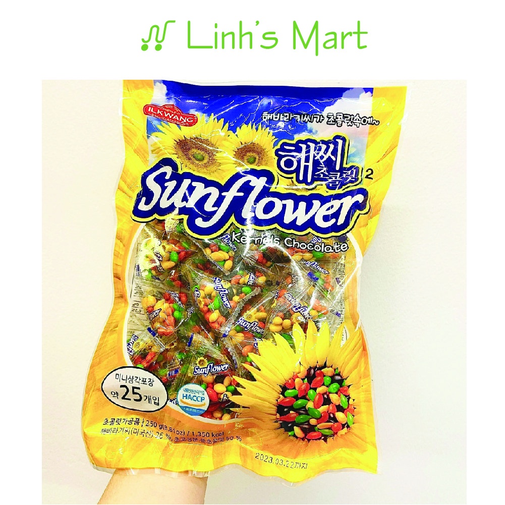 Kẹo hướng dương socola Sunflower. Gói 250gr kẹo hướng dương bọc đường