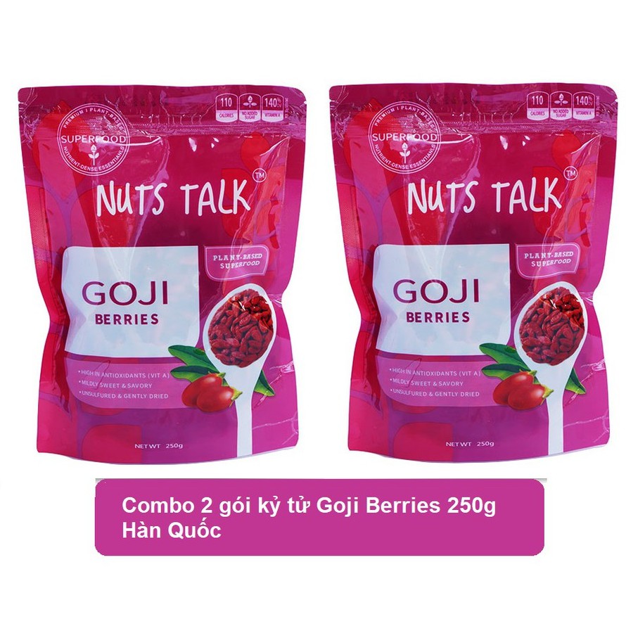 Combo 2 gói kỷ tử hữu cơ organic đỏ sấy khô Hàn Quốc 250g Goji berry Only Nature