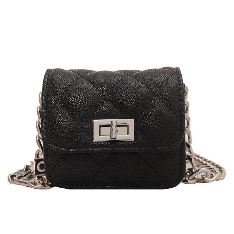 Túi Đeo Chéo Hình Vuông Cỡ Nhỏ Phối Dây Đeo Sợi Xích Thời Trang Cho Nữ