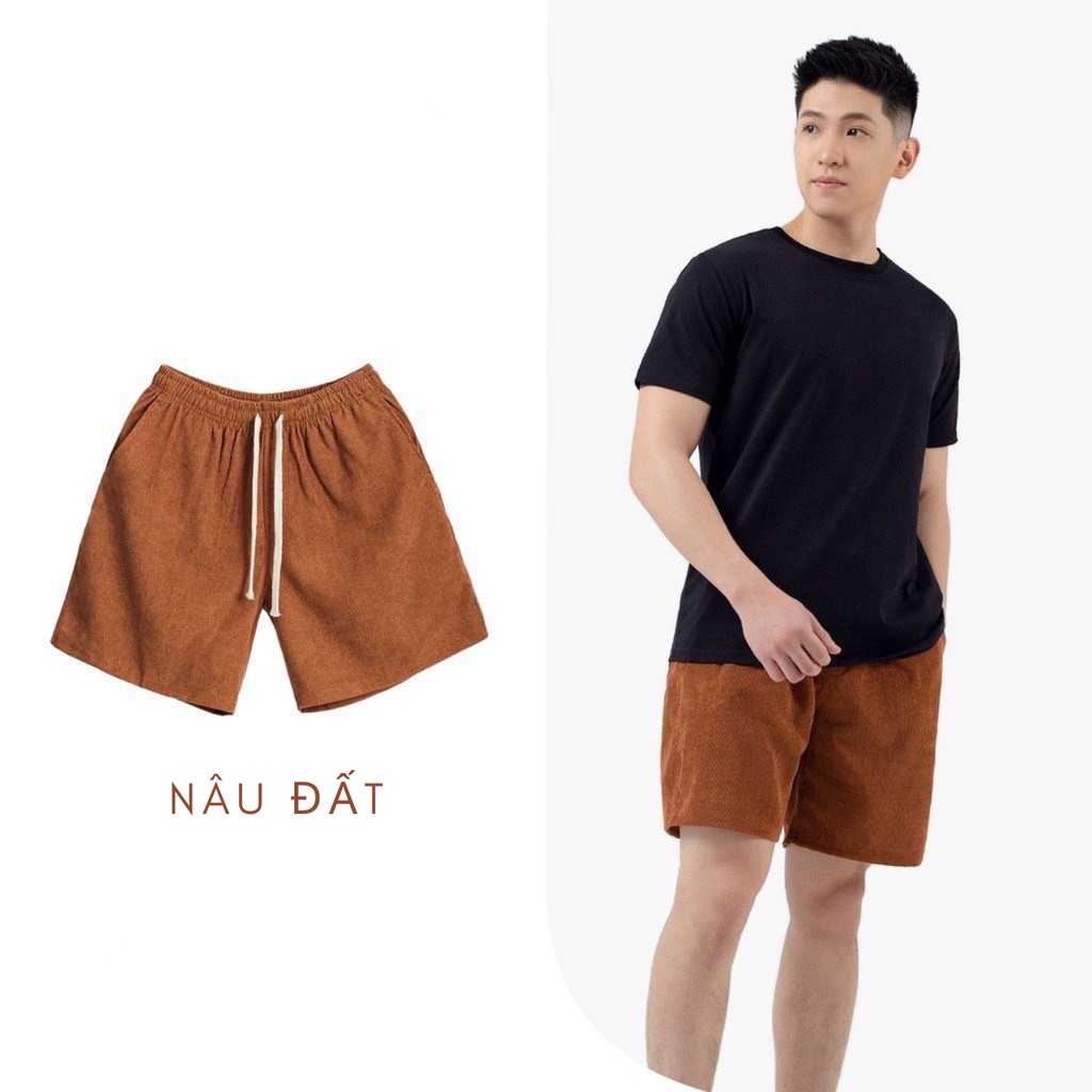 Quần Short Unisex Nam Nữ, Quần Đùi Basic chất liệu nhung tăm xịn, thoải mái, dày dặn thời trang