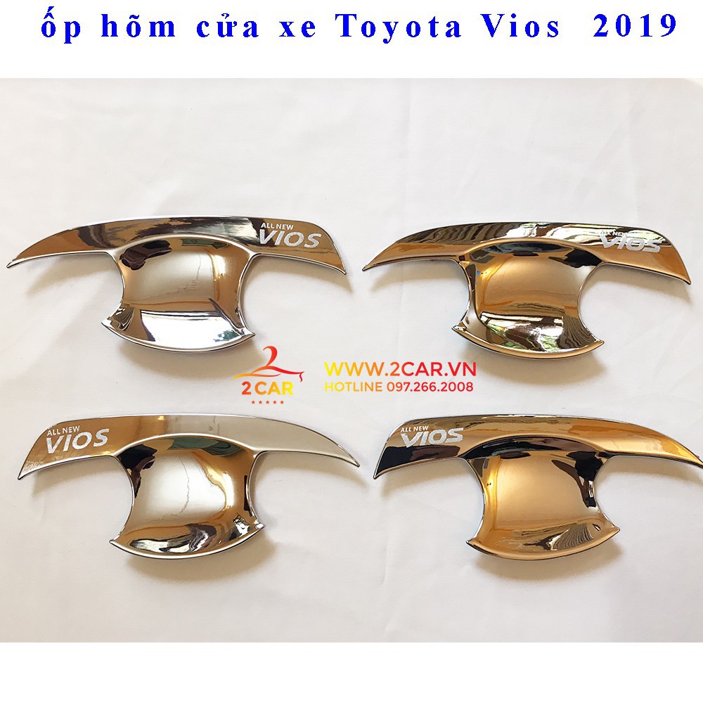 [Mã LIFEAU5SALE giảm 20k đơn 50k] Bộ ốp tay + hõm cửa xe Toyota Vios 2019-2021mạ Crom Cao cấp Bảo Vệ Xe
