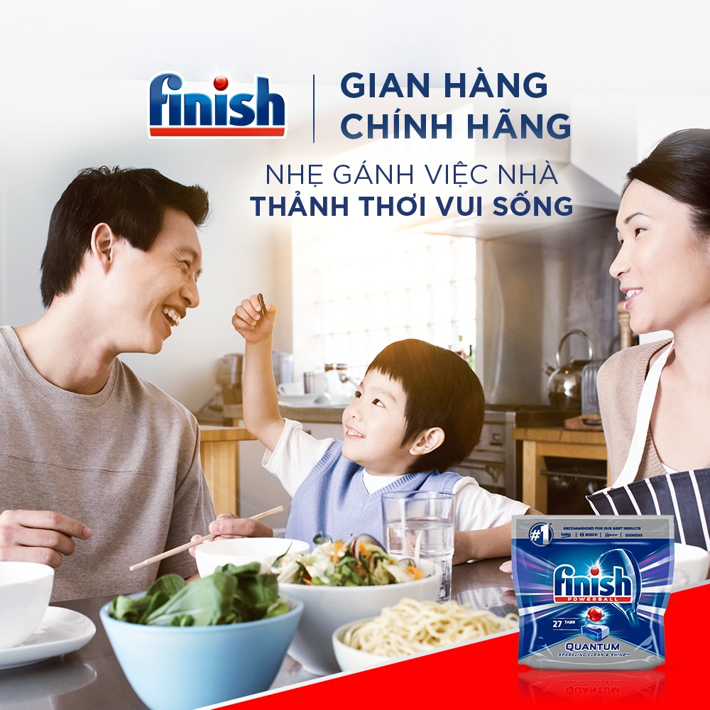 [Quà Tặng Không Bán] Viên Rửa Chén Bát Finish Powerball Quantum Gói 27 viên