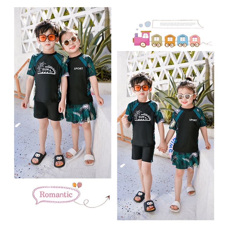 Bộ Đồ Bơi Tay Dài Thời Trang Đi Biển Cho Nam Và Nữ áo tắm cho cha mẹ và con cái