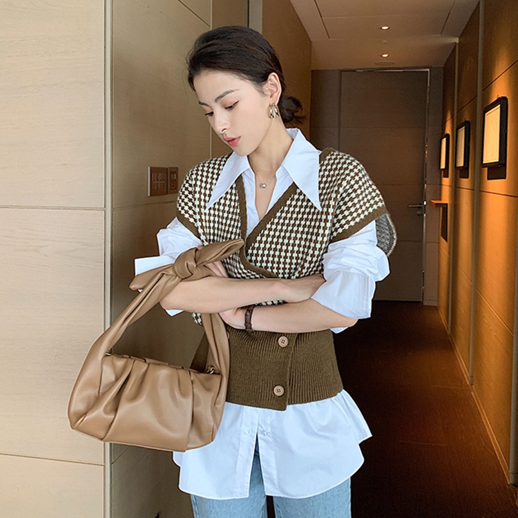 NZN Áo khoác cardigan dệt kim cổ chữ V phong cách retro Hàn Quốc cho nữ