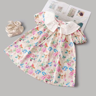 Váy Cho Bé Gái Họa Tiết Hoa Nhí Vintage Buộc Nơ Sau 7-23kg Babi mama thumbnail