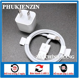 Bộ sạc iphone 5w củ vuông chính hàng[ zin bóc máy] BH12T