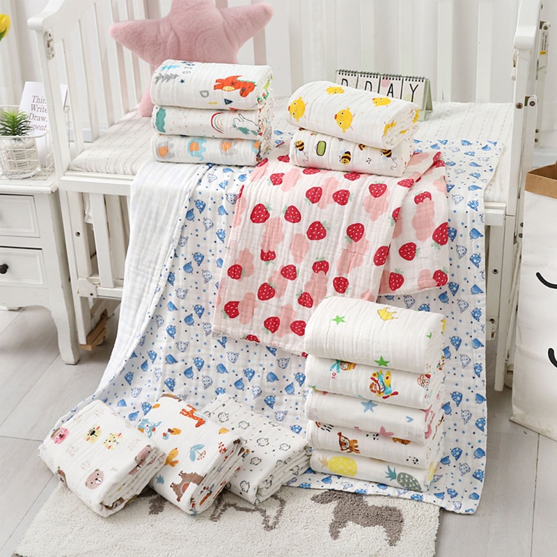 Chăn Quấn Em Bé 6 Lớp Chất Liệu Cotton Nguyên Chất