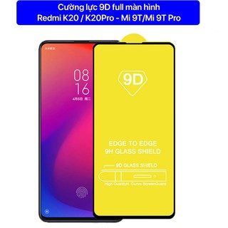 Redmi K20/K20Pro - Kính cường lực 9D full màn hình - Độ cứng 9H tặng bộ phụ kiện dán