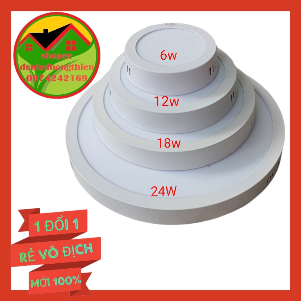 Đèn led ốp nổi tròn 6w 12w 18w 24w 1 chế độ và 3 chế độ