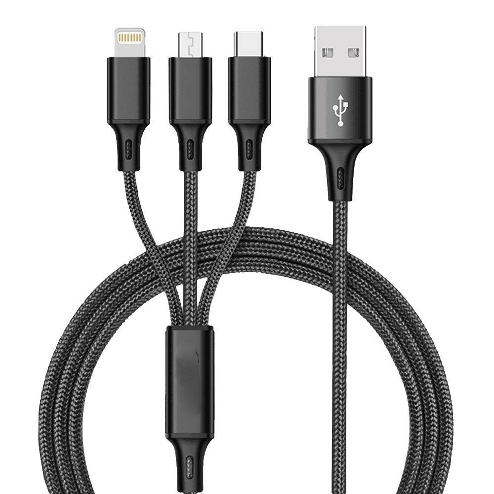 Cáp sạc nhanh USB đa năng 3 trong 1 với giắc Micro USB/ Type-C/ Lightning cho điện thoại Iphone/ android