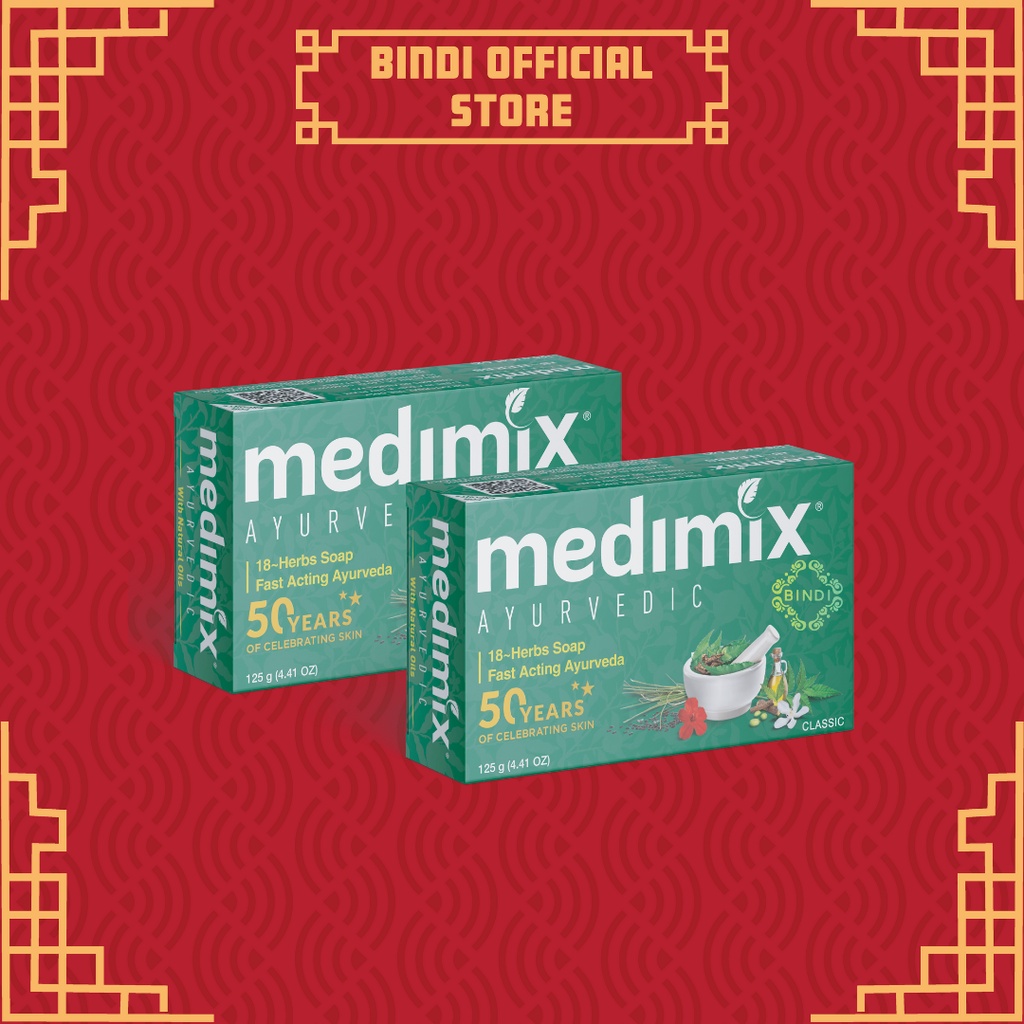 Set 2 Xà phòng Medimix 18 Loại Thảo Dược Ayurveda Tác Động Nhanh 125g/bánh