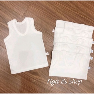 ÁO BA LỖ TRẮNG 100% COTTON CHO BÉ