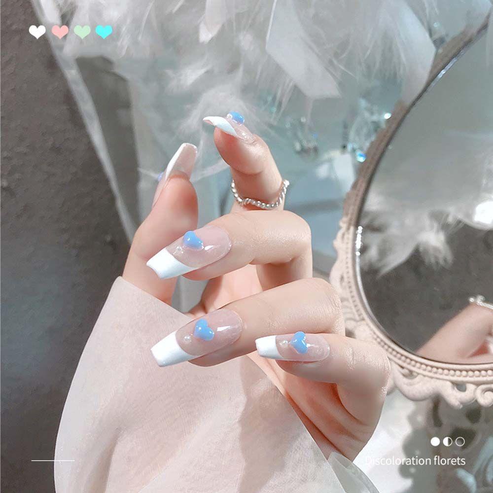 Phụ Kiện Trang Trí Móng Tay Hình Trái Tim Dễ Thương DIY