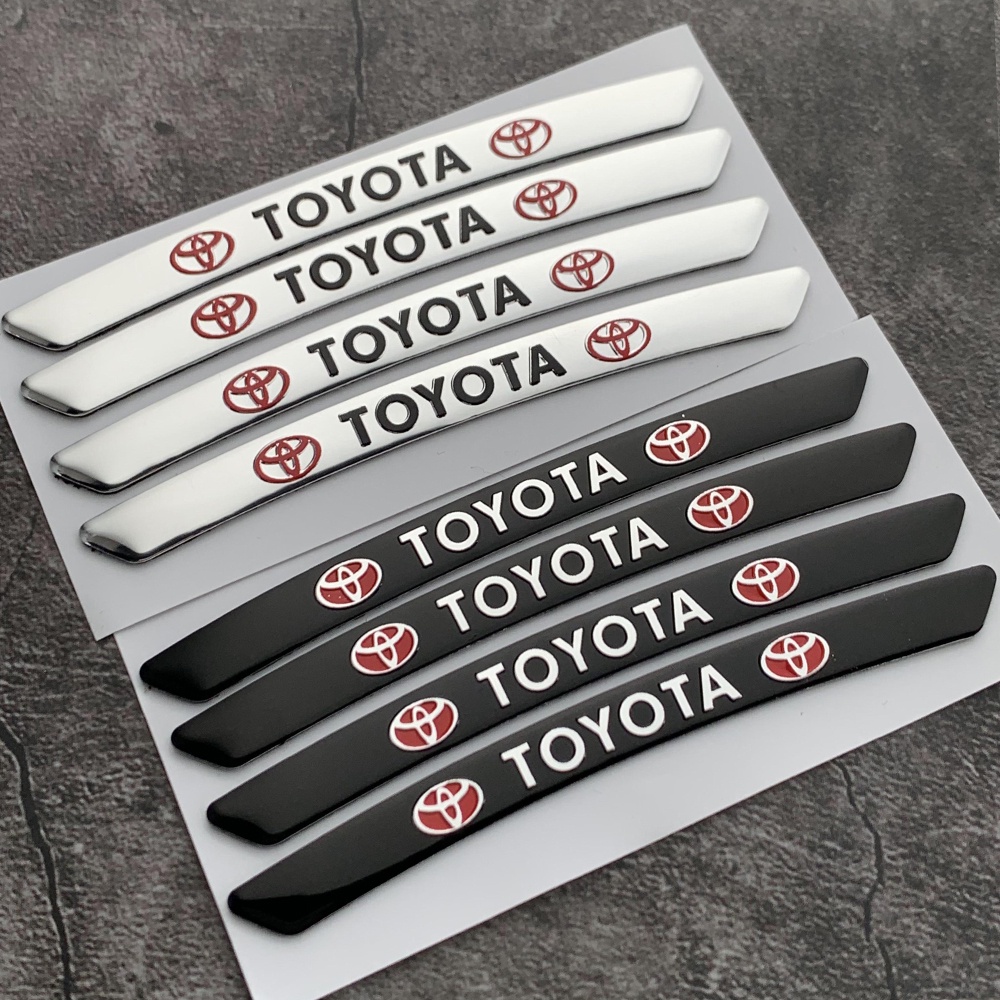 4 cái Huy hiệu Xe hơi Nhôm Bánh xe Trung tâm Sticker Dán trang trí vành xe TOYOTA cho Vios Fortuner Hilux Corolla Ralink