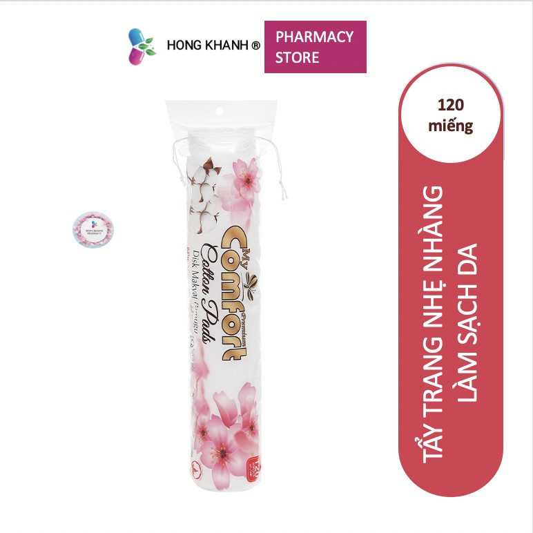 Bông tẩy trang My comfort Premium mềm mịn túi 120 miếng
