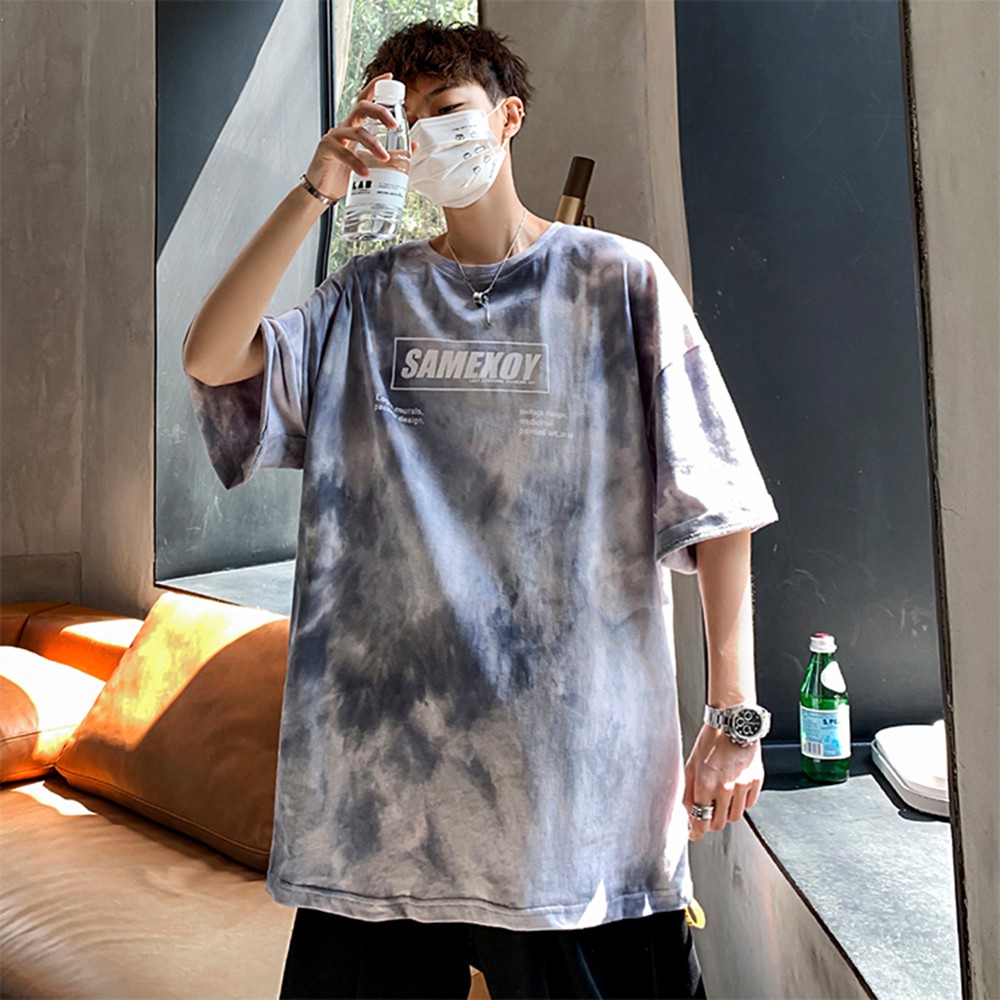 Áo Thun Nam Ngắn Tay SAMEXOY In Loang Hai Màu Cá Tính Style Hàn Quốc ZENKODLMEN AO TOP NAM 90000168