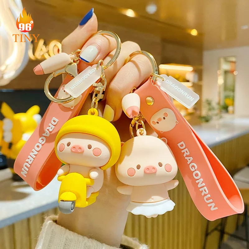 Móc khóa hình con Lợn đi xe siêu cute để treo móc khóa oto, xe máy, túi xách, cặp sách, balo bền, đẹp, giá hợp lý