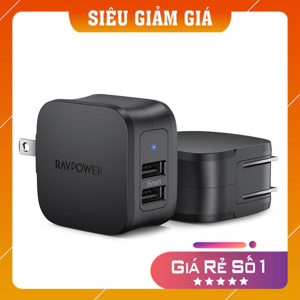 [Free Ship - Giá Hủy Diệt] - Bộ sạc tường USB 2 cổng Ravpower RP-PC121 17W