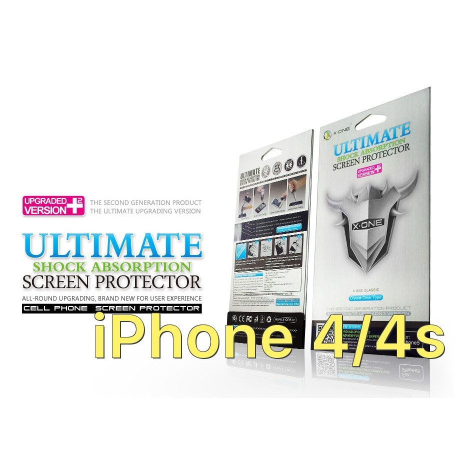 Miếng dán màn hình chịu lực hiệu X-One cho iPhone (dòng bạc) iPhone 4/4s