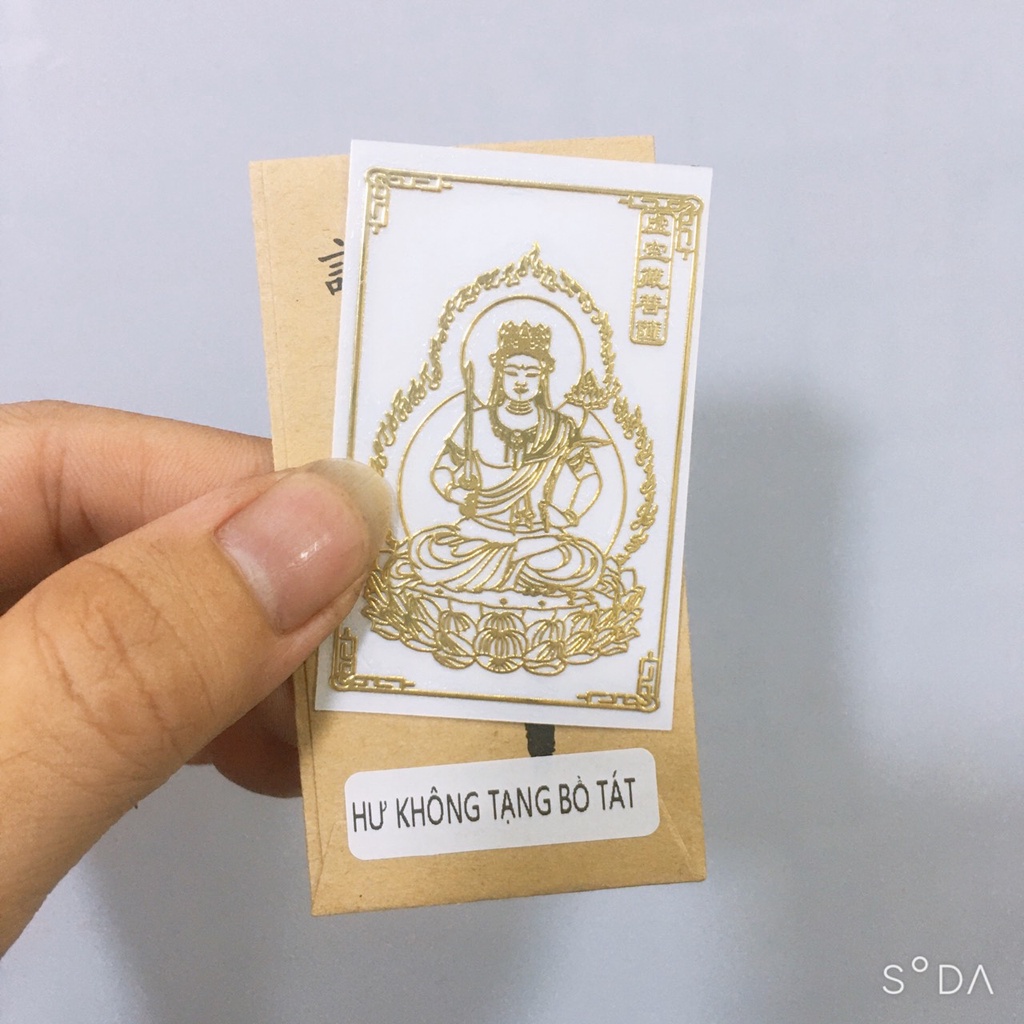 Bộ tứ linh phù THẦN TÀI + ĐỔI VẬN + BỒ TÁT + ĐÀO HOA dán mặt lưng điện thoại