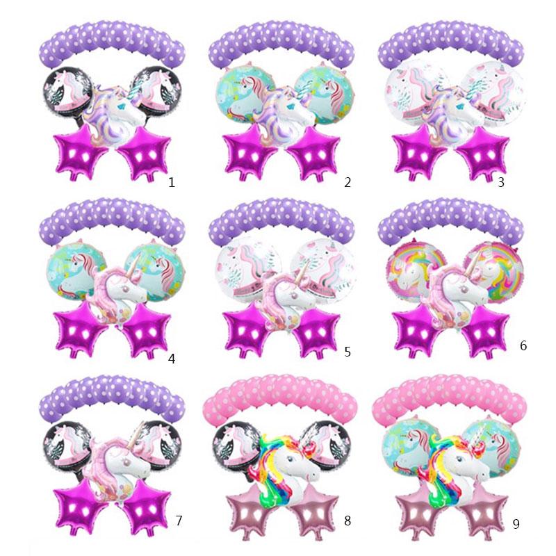 Set 15 bong bóng cao su 18 inch hình kỳ lân trang trí tiệc sinh nhật