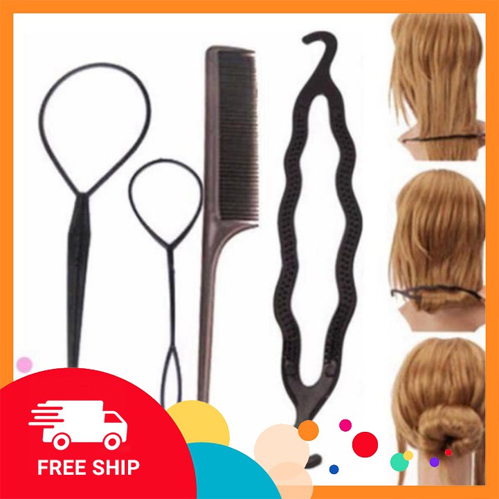 Bộ dụng cụ làm tóc tiện dụng cho nữ (4 món)