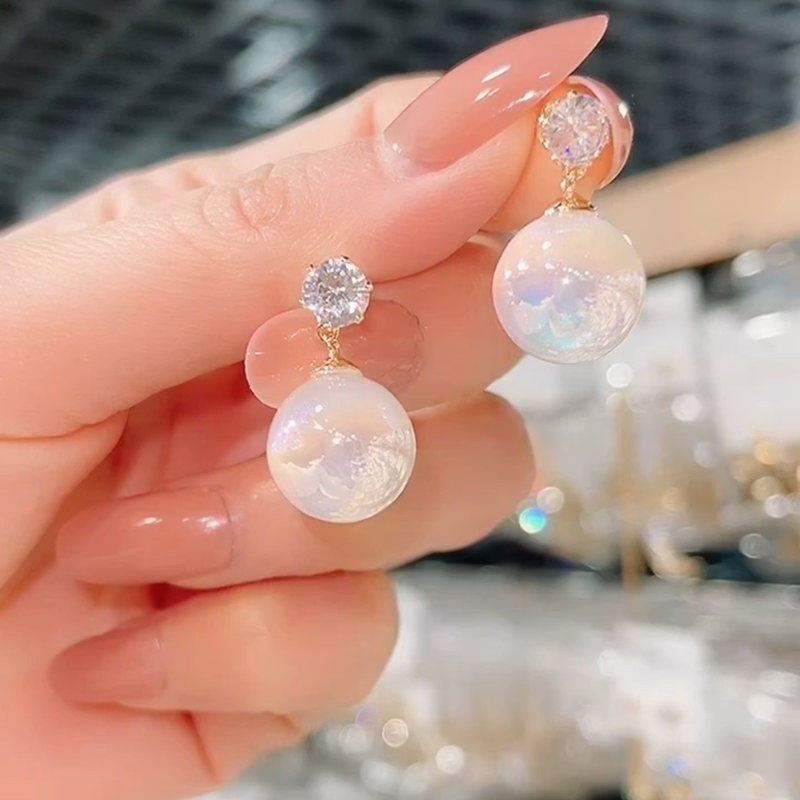Bông tai ngọc trai đổi màu óng ánh cao cấp thiết kế sang trọng dành cho nữ