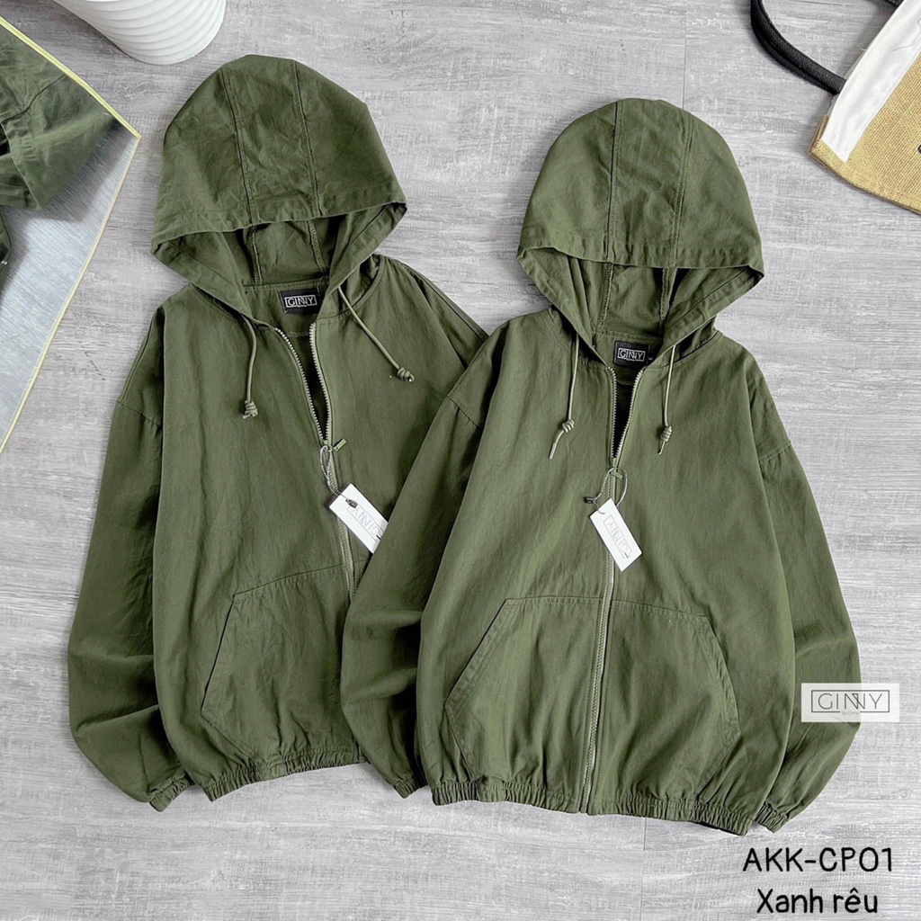 Áo Khoác Kaki Nón Basic CP-01 | Chất Kaki Wash Độc Quyền | GINNY.VN