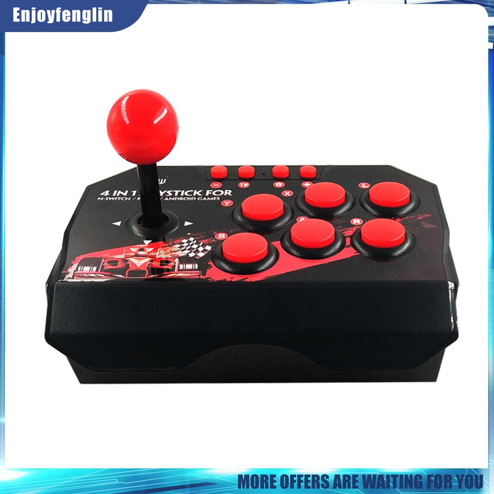 （Enjoyfenglin） 4-in-1 USB Wired Game Joystick Retro Arcade Station TURBO Games Console Rocker