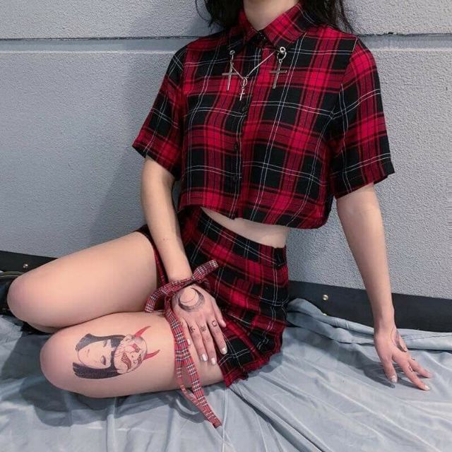 Áo croptop caro ulzzang hai màu R71 R03