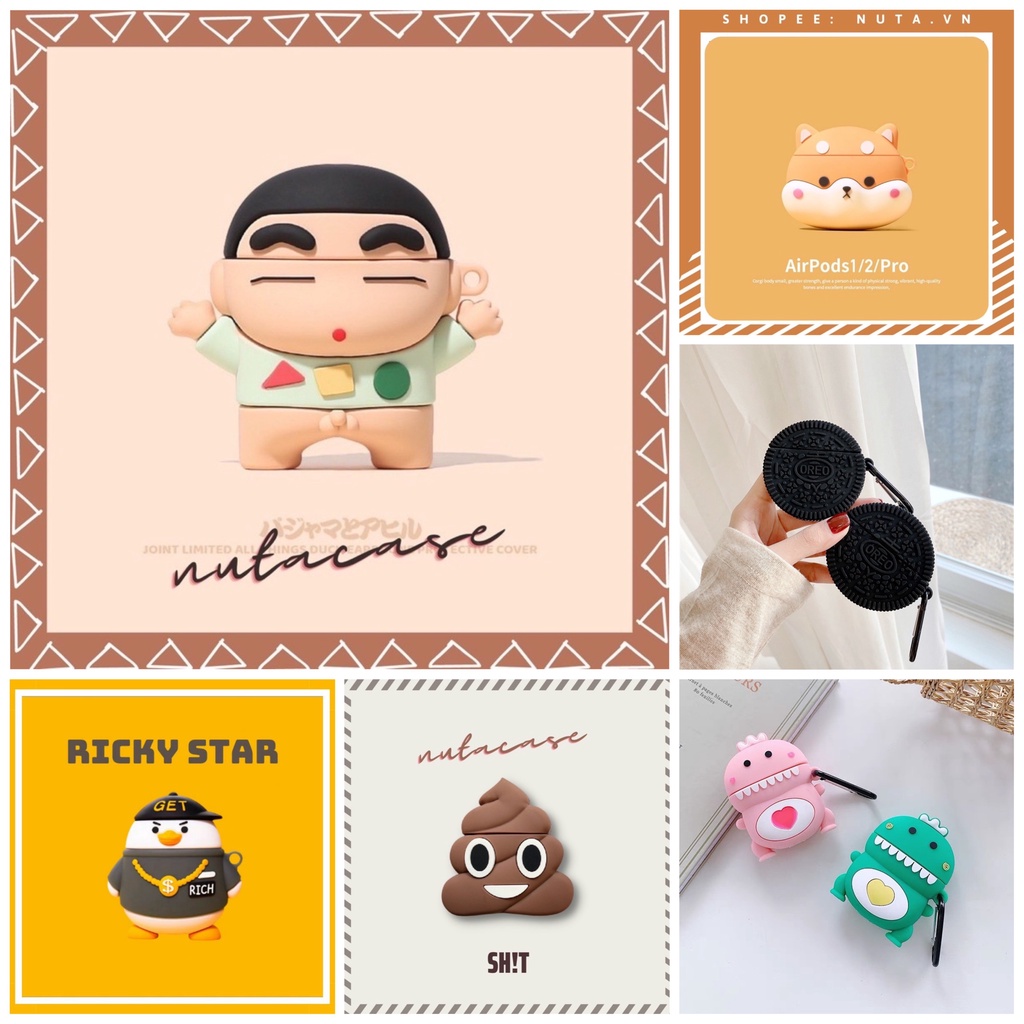 CASE AIRPOD 3 Vỏ bảo vệ tai nghe bluetooth Airpods bằng Sillicone dẻo, ốp Case cute - NUTACASE