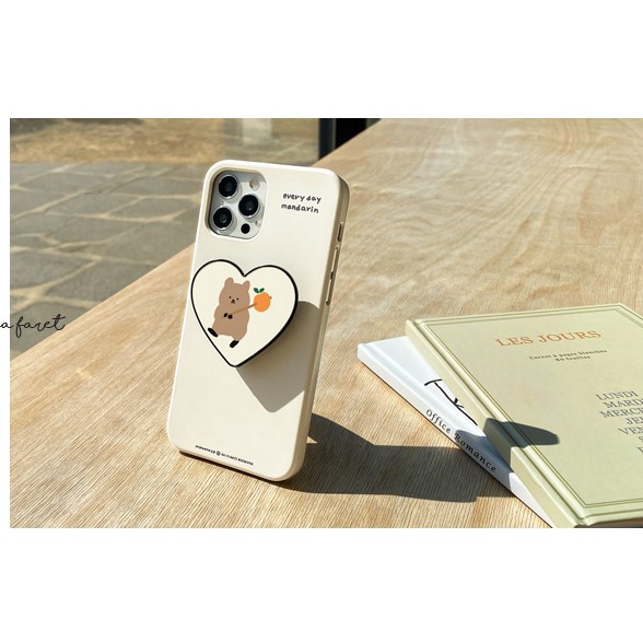 Korea  MoMoCase Grips  cute orange quakka Compatible for iPhone All models Samsung