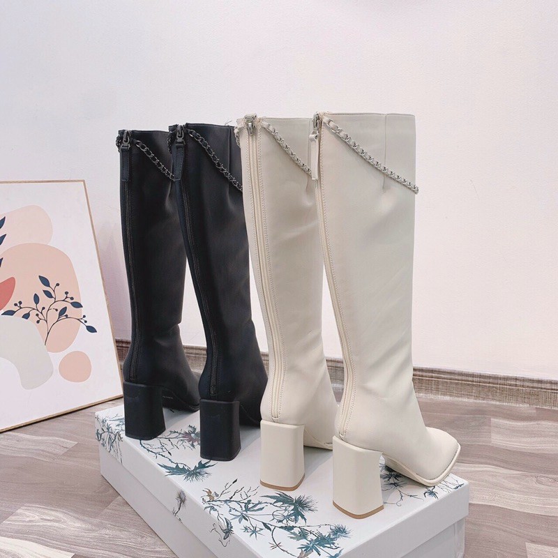 Bốt đùi xích Chất da siêu mềm, siêu đẹp Fullboxw