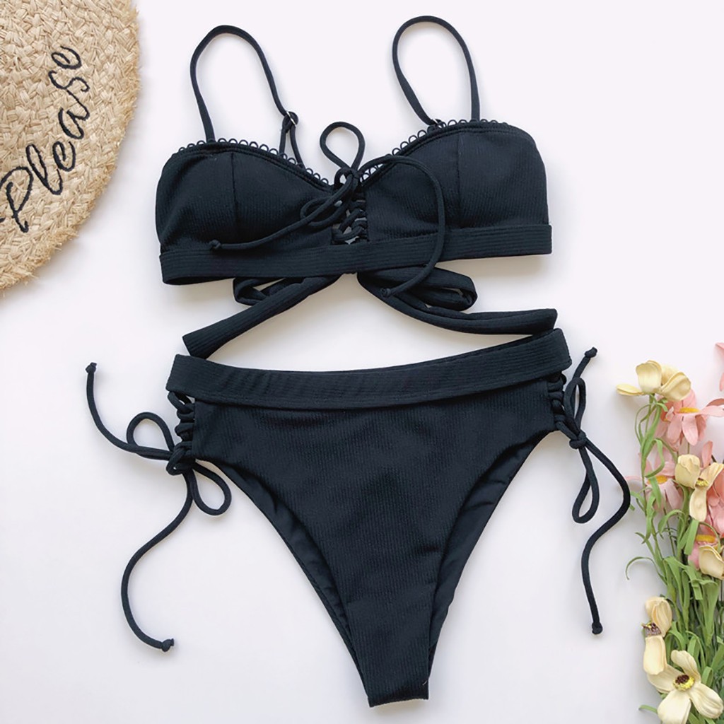 [Mã FACBGO245 giảm 10K đơn bất kì] Bikini Màu Trơn Thiết Kế Quyến Rũ Bí Ẩn Cho Nữ | BigBuy360 - bigbuy360.vn
