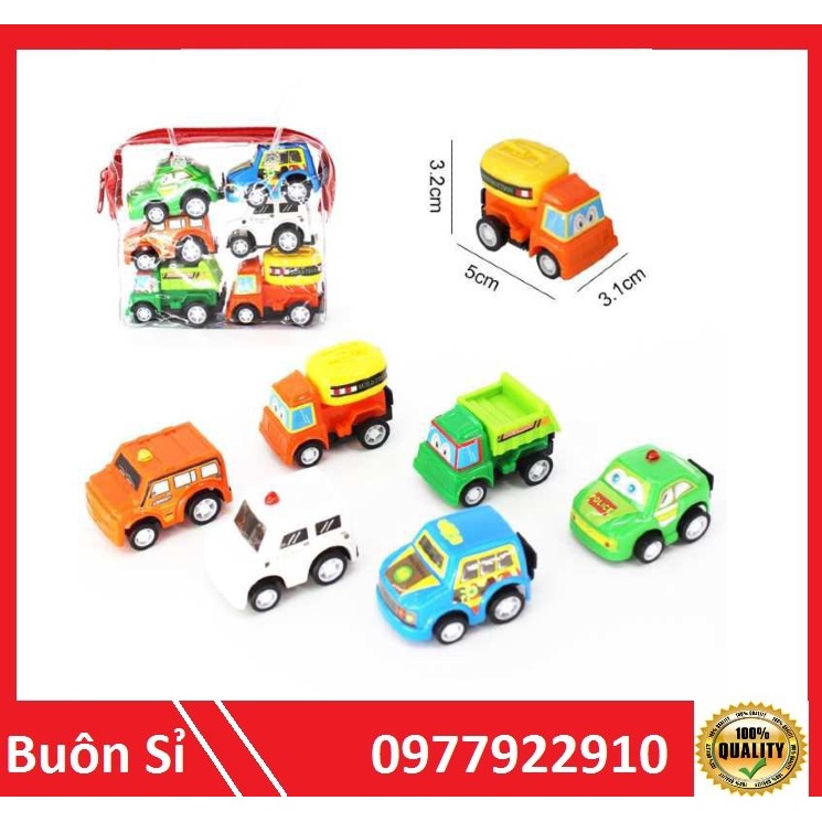 Bộ 6 ô tô đồ chơi chạy bánh đà siêu đáng yêu cho bé (loại 1)
