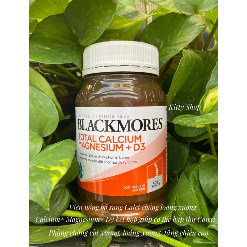 BLACKMORES TOTAL CALCIUM MAGNESIUM + D3 LỌ 200 VIÊN CHÍNH HÃNG ALPEN