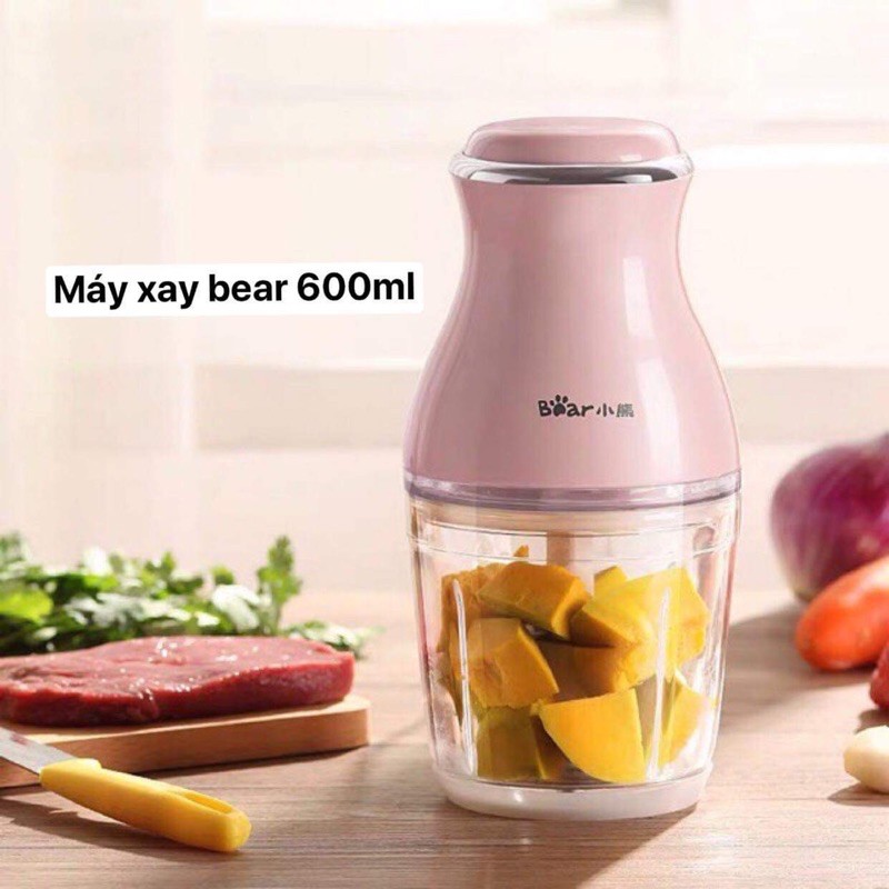 Máy Xay Đa Năng, Máy Xay Sinh Tố, Xay Đồ Ăn Dặm Cho Bé Bear 600ml Cối Thuỷ Tinh - Hàng Nội Địa Trung